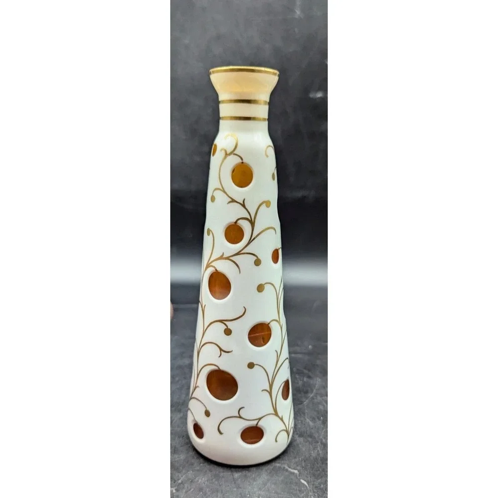 Vintage‎ German Bohemian Amber Cased Glass 9